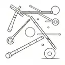 billiard sticks minimal small tattoo tattoo design idea