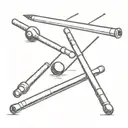 billiard sticks minimal small tattoo tattoo design idea