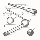 billiard sticks minimal small tattoo tattoo design idea