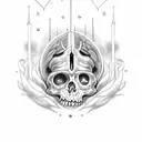 dagger with heart and brain tattoo design idea
