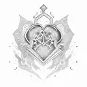 dagger with heart and brain tattoo design idea