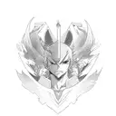 Generate a minimalist tattoo design for the four anime characters in the same design, position, and layout:  - Gon from  tattoo design idea