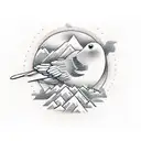 mountains with doves and a cross for dead dad with a quote from the Bible  tattoo design idea