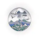 mountains with doves and a cross for dead dad with a quote from the Bible  tattoo design idea