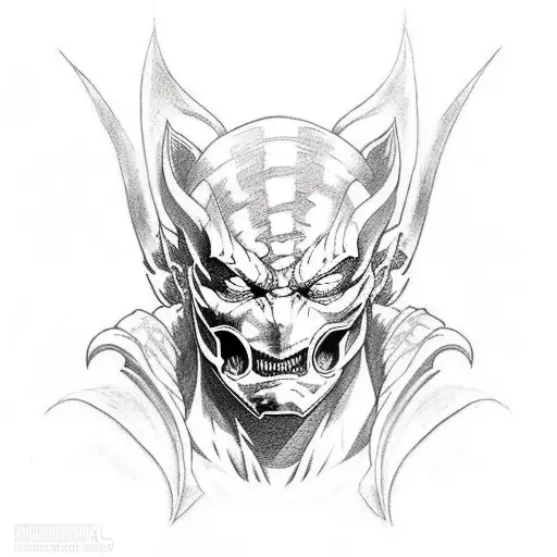 A tattoo of a Mortal Kombat character in a sketch style tattoo design idea