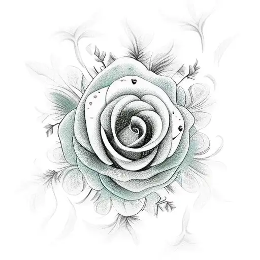 creepy flowers tattoo design idea