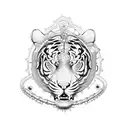 A mechanical bike with intricate gears and chains, incorporating elements of the Maratha Empire and a tiger in the design tattoo design idea