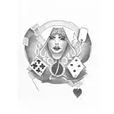 hand that hold 4 aces from a deck of cards tattoo design idea