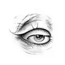 An eye shedding a tear being comforted by a hand  tattoo design idea
