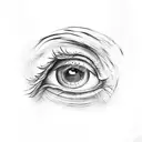 An eye shedding a tear being comforted by a hand  tattoo design idea