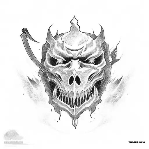 Ghost of tsushima mid mask and SWORD tattoo design idea