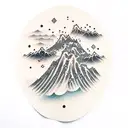 Progression of time & mountain tattoo design idea