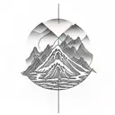 Progression of time & mountain tattoo design idea
