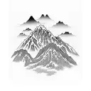 Progression of time & mountain tattoo design idea