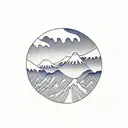 Progression of time & mountain tattoo design idea