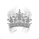 simple slightly intricate Princess crown  tattoo design idea