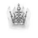 simple slightly intricate Princess crown  tattoo design idea