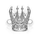 simple slightly intricate Princess crown  tattoo design idea