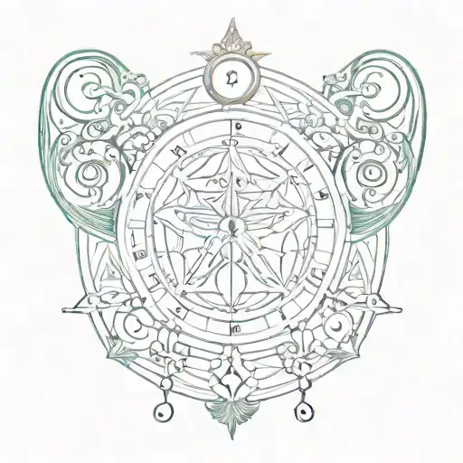 Libra, Capricorn, Leo, Virgo symbol tattoo design idea