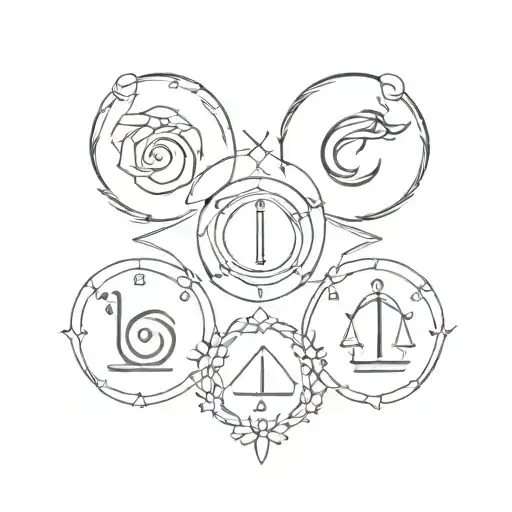 Libra, Capricorn, Leo, Virgo zodiac sign tattoo design idea