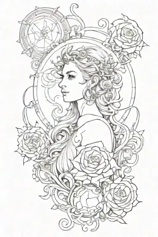 Libra, Capricorn, Leo, Virgo symbol incorporated tattoo design idea