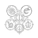 Libra, Capricorn, Leo, Virgo zodiac sign tattoo design idea