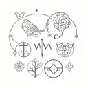 Libra, Capricorn, Leo, Virgo zodiac sign tattoo design idea