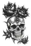 agave plant skull tattoo design idea