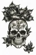 agave plant skull tattoo design idea
