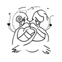 two shadow like figures hugging tattoo design idea