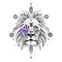 shaman, lion, space tattoo design idea