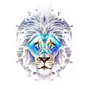 shaman, lion, space tattoo design idea