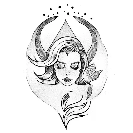 Lana Del Rey as a mystical mermaid tattoo design idea