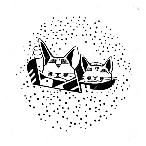 A minimalist tattoo of a horror movie ticket stub with a cat's paw print on it, symbolizing the client's passion for horror and their love for cats. tattoo design idea