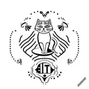A minimalist tattoo of a horror movie ticket stub with a cat's paw print on it, symbolizing the client's passion for horror and their love for cats. tattoo design idea