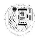 A minimalist tattoo of a horror movie ticket stub with a cat's paw print on it, symbolizing the client's passion for horror and their love for cats. tattoo design idea