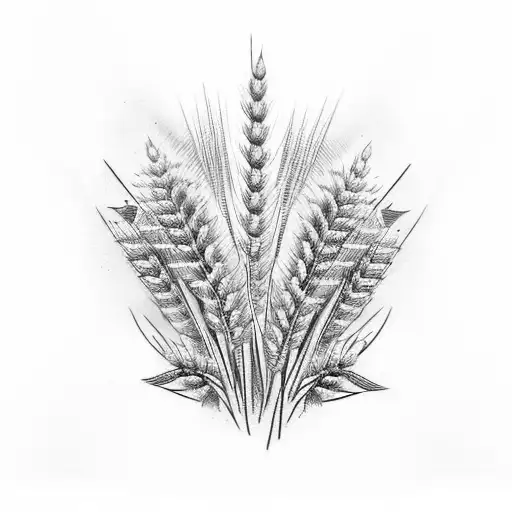 field of wheat with sparrows tattoo design idea