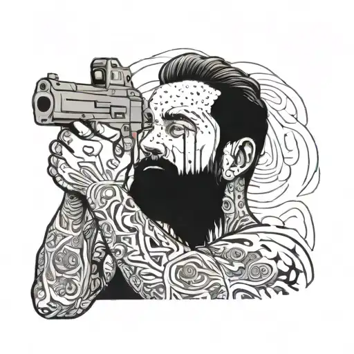 Johnathan from the movie dead present the one that came out in 1995. him holding the gun with paint on his face  tattoo design idea