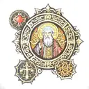 saint benedict medal tattoo design idea