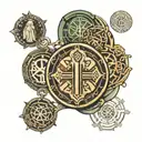 saint benedict medal tattoo design idea