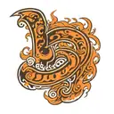 A simple jersey with the liquid fire effect with a number 5 in front tattoo design idea