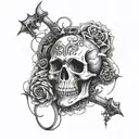 A tattoo design combining elements of art therapy and heavy metal music tattoo design idea