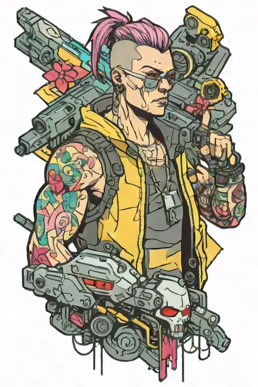 Cyberpunk 2077 tattoo design idea