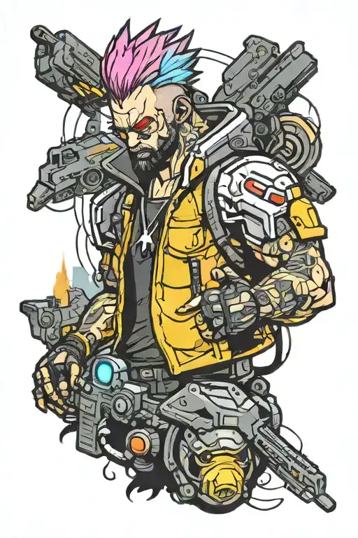 Cyberpunk 2077 tattoo design idea