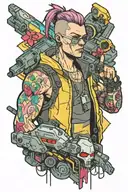 Cyberpunk 2077 tattoo design idea