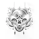 Clouds and four aces tattoo design idea