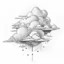 Clouds and four aces tattoo design idea