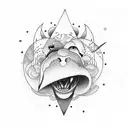 Clouds and four aces tattoo design idea