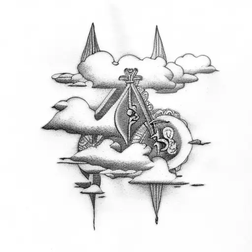 bible verse clouds tattoo design idea