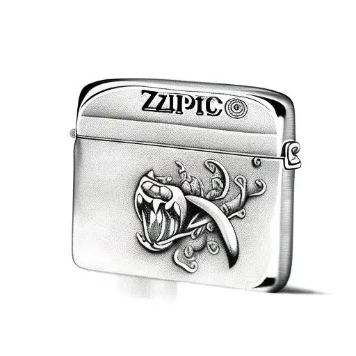 a lit zippo lighter  tattoo design idea